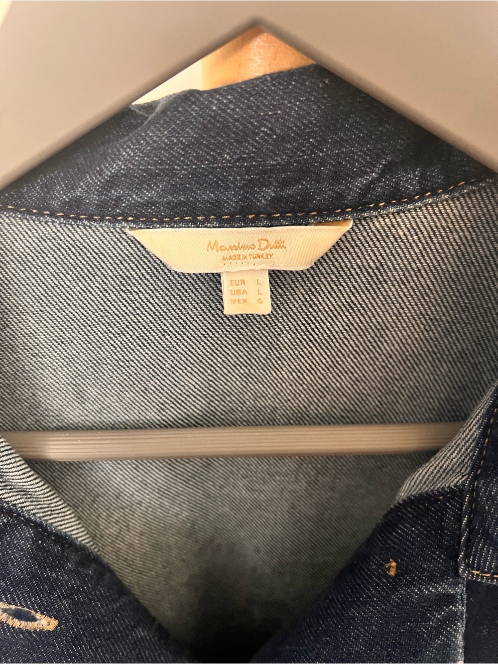 Massimo Dutti Dark Wash Denim Pullover blouse Size L Like New - Picture 11 of 11